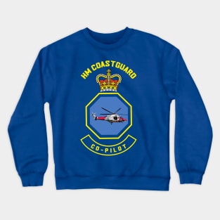 Co-Pilot - HM Coastguard rescue AugustaWestland AW189 helicopter based on coastguard insignia Crewneck Sweatshirt